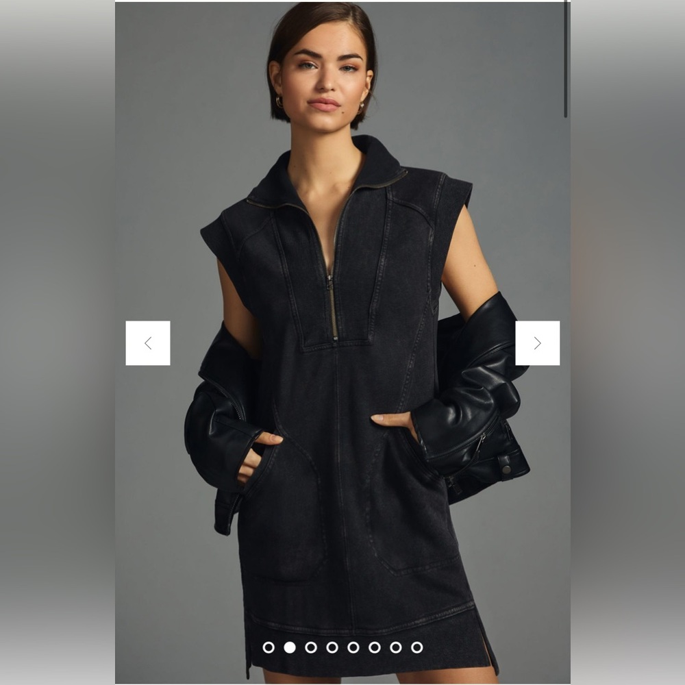 Daily Practice by Anthropologie Meru Zip-Front Mini Dress